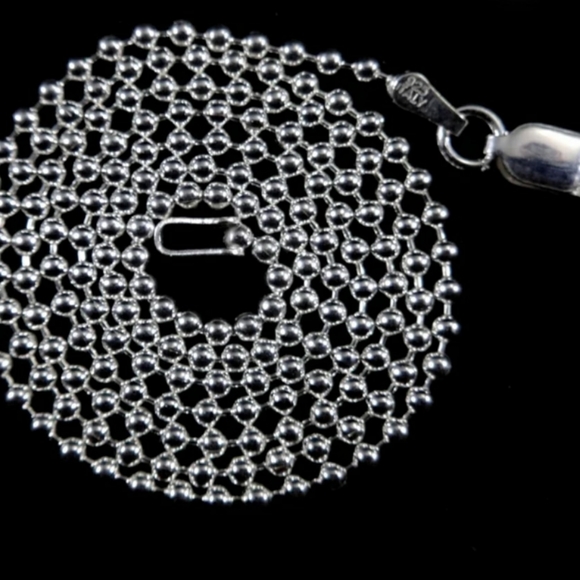 Sterling silver ball bead chain - Picture 2 of 3